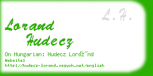 lorand hudecz business card